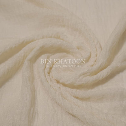 Crimps Creamy White Hijab