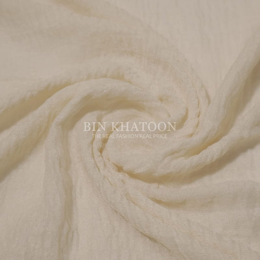 Crimps Creamy White Hijab