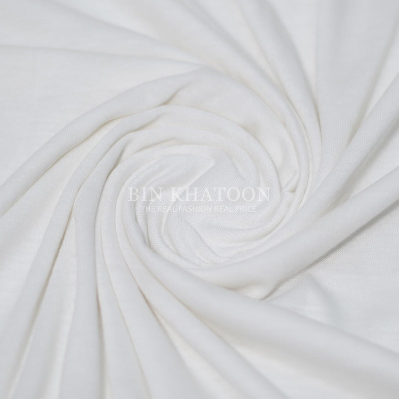 Plain Jersey Hijab - Pearl White
