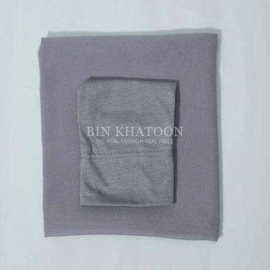 Matching Hijab & Cap - Light Gray