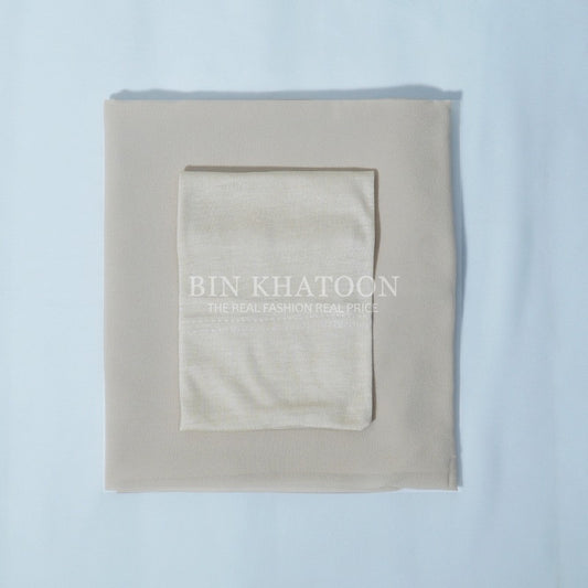Matching Hijab & Cap - Creamy White
