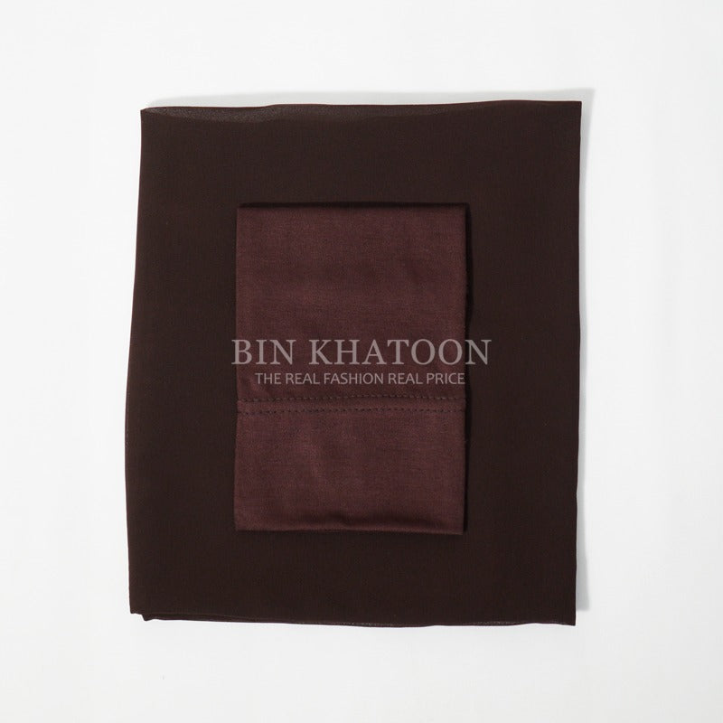 Matching Hijab & Cap - Dark Brown