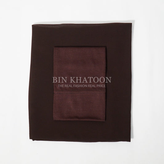 Matching Hijab & Cap - Dark Brown