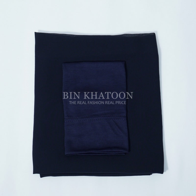 Matching Hijab & Cap - Navy Blue