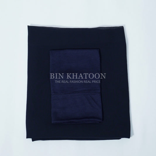 Matching Hijab & Cap - Navy Blue