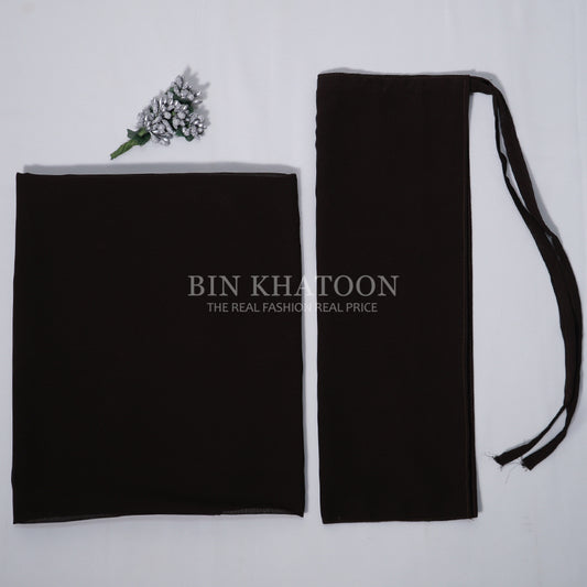 Georgette Hijab and Niqab Set Dark Brown